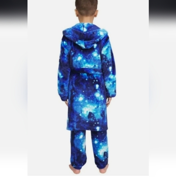 Lands End 3 Piece Sleep Set Robe Pajama Top & Bottom Tie Dye - Picture 2 of 3